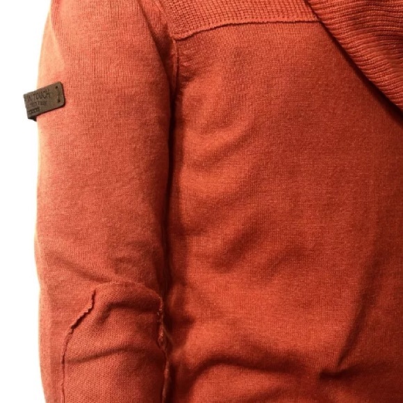 KEEP IN TOUCH Orange Wool Hooded Sweater  Sz L - Picture 6 of 6